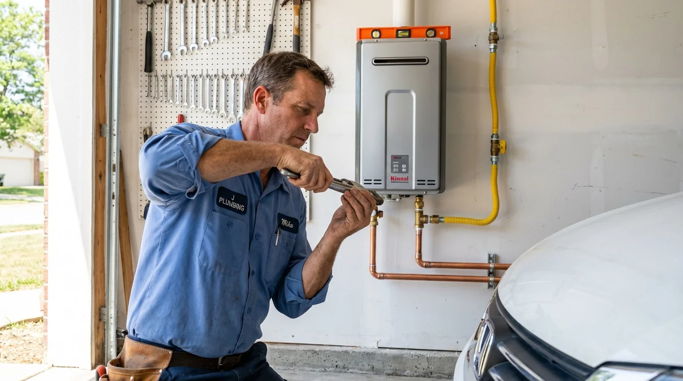 Tankless water heater installation by a Johns Plumbing LLC plumber in Monterey
